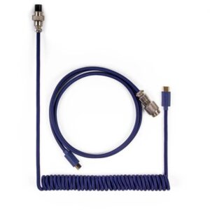 Keychron Coiled Aviator Usb-c Cable Straight - Blue - Uppgradera Tillbehör - Blå  4895248813248