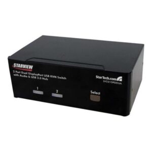 Startech.com 2 Port Dual Display Port Usb Kvm Switch W / Audio & Usb-hub - Kvm / Ljud - 2 Portar  0065030839266