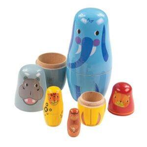 Tidlo Wooden Matryoshka Jungle Animals Stackable 10 Pcs.  5012824005333